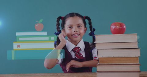 Energetic Schoolgirl Wearing Uniform Home School Student Education - Download Free Stock Images Pikwizard.com