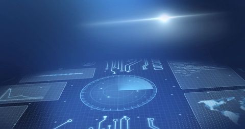 High-Tech Digital Interface with Data and Graphs - Download Free Stock Images Pikwizard.com