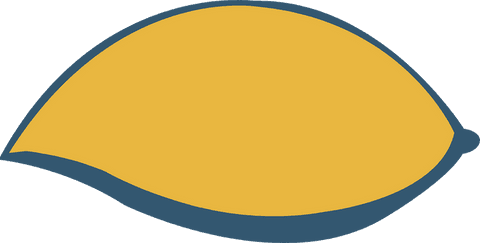 Flat abstract organic shape with transparent background