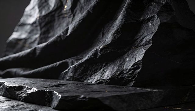 Dark slate rock slabs with gold veins creating dramatic textured mineral luxury background