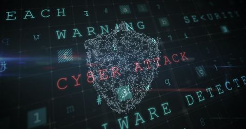 Digital Cyber Attack Shield with Warning Prompts - Download Free Stock Images Pikwizard.com