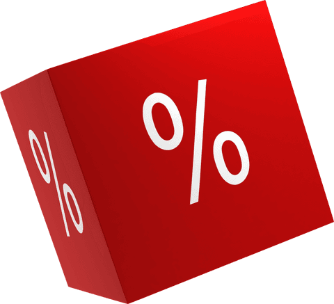 Transparent Red Cube with White Percentage Symbols Vector - Download Free Stock Videos Pikwizard.com