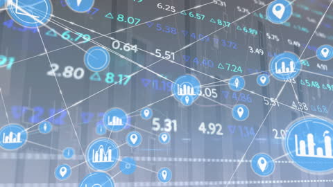 Financial Data Streams and Global Technological Network Concept