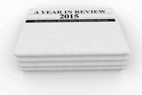 Year in review 2015 illustration on transparent background