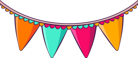 colorful festive pennant banners on transparent background - Download Free Stock Videos Pikwizard.com