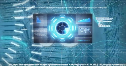 Futuristic Data Processing Concept with Virtual Interface - Download Free Stock Images Pikwizard.com