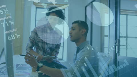 Business Team Analyzing Digital Data and Brainstorming Solutions