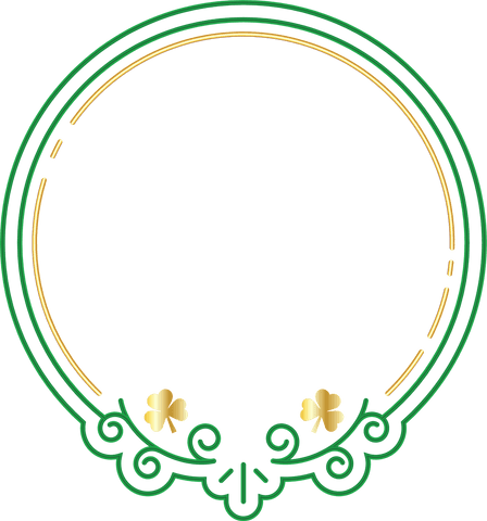 Transparent Circular Frame with Shamrock Motif in Green and Gold - Download Free Stock Videos Pikwizard.com