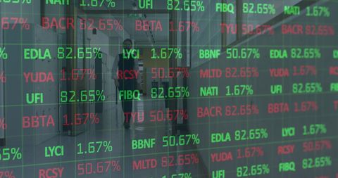 Financial Stock Exchange Data with Businessman Overlay - Download Free Stock Images Pikwizard.com