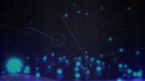 Abstract Digital Network with Glowing Lights