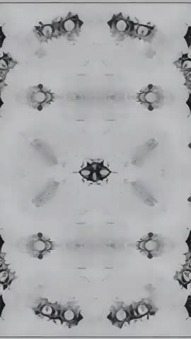 Morphing Ink Mandala Ring Resolving into Symmetric Monochrome Silhouettes Vertical Loop