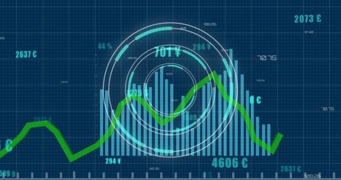Futuristic Data Processing Interface with Dynamic Graphs - Download Free Stock Images Pikwizard.com