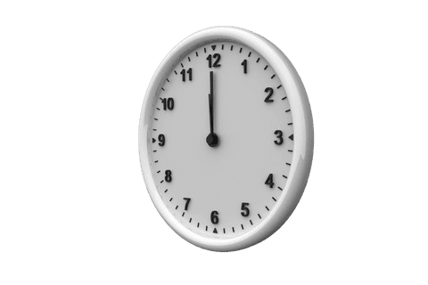 simple transparent wall clock indicating noon - Download Free Stock Videos Pikwizard.com