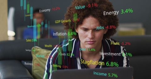 Entrepreneur Analyzing Financial Data Insights on Laptop
