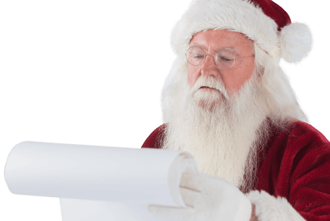 Transparent Santa Claus Reading Holiday Wish List - Download Free Stock Videos Pikwizard.com