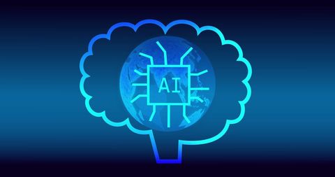 Digital Brain with AI and Globe Graphic - Download Free Stock Images Pikwizard.com