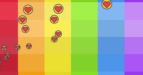 Hearts on Rainbow Background Celebrating Pride Month - Download Free Stock Images Pikwizard.com