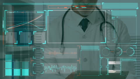 Modern Healthcare Technology Interface with Doctor Using Tablet