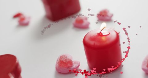 Heart-shaped Candles and Decorations for Romantic Atmosphere - Download Free Stock Images Pikwizard.com