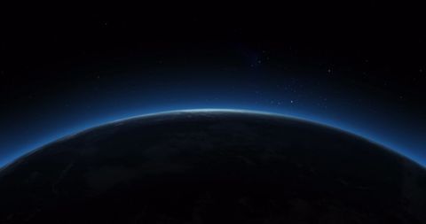 Earth's Horizon Glows in Starry Night Space View - Download Free Stock Images Pikwizard.com
