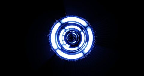 Hypnotic Motion of Glowing Blue Circles on Black Background - Download Free Stock Images Pikwizard.com