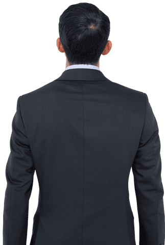 Biracial Businessman Rear View Transparent Background Iso View