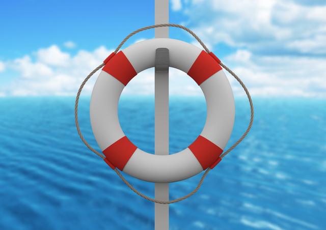 Perfect for themes of safety, rescue, and nautical adventures. Ideal for travel brochures, boating safety guides, and marine-related content. Represents preparedness and protection at sea.