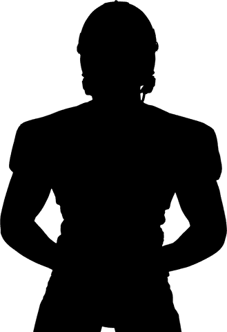 Silhouette of american football player in transparent stance