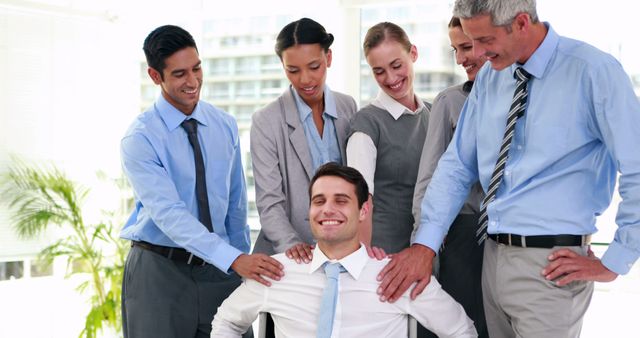 Positive Work Environment with Inclusive Team Celebrating Success - Download Free Stock Images Pikwizard.com