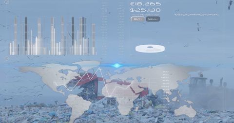Futuristic waste management and pollution analysis interface