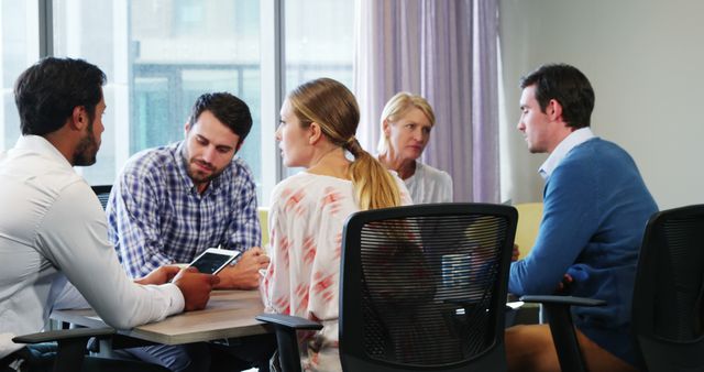 Team Collaborating in Modern Office Meeting Room - Download Free Stock Images Pikwizard.com