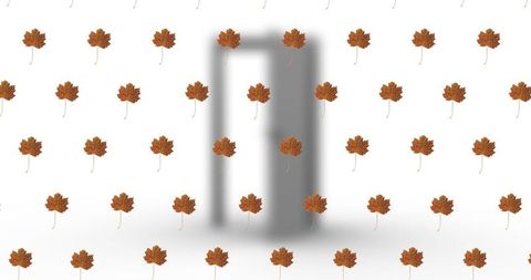 Seamless floating maple leaves on horizontal patterned background