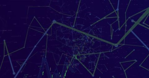 Digital finance data and network connections with blue background