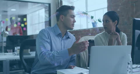 Diverse Business Meeting with Digital Global Interface in Office Setting