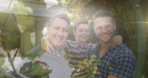 Smiling Family with Autumn Leaves Overlap - Download Free Stock Images Pikwizard.com