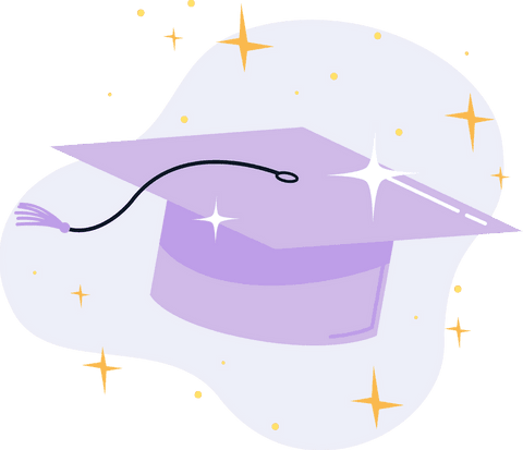 purple graduation cap and sparkles on transparent background - Download Free Stock Videos Pikwizard.com