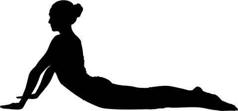 Transparent silhouette woman yoga pose stretching exercise