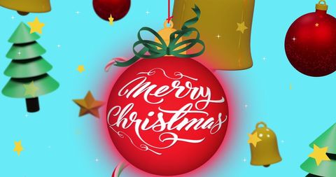 Festive Christmas Greetings with Ornament Decor