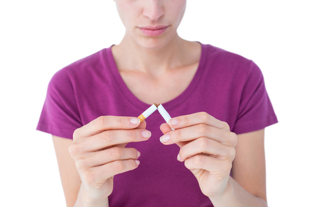 Woman Breaking Cigarette in Half Transparent Background - Download Free Stock Videos Pikwizard.com