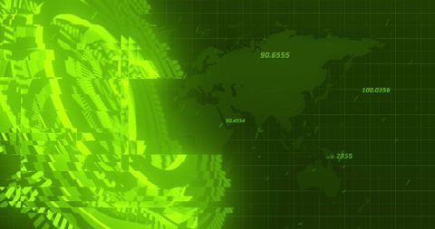 Digital Data Processing with World Map Overlay and Futuristic Graphics - Download Free Stock Images Pikwizard.com