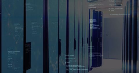 Digital Network Servers and Data Processing Visualization