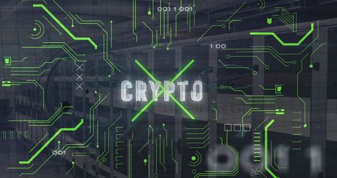 Digital Crypto Circuit Overlapping Server Room Background - Download Free Stock Images Pikwizard.com