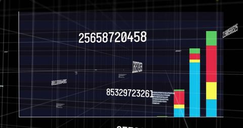 futuristic data analytics dashboard with colorful bar chart in 3d grid - Download Free Stock Images Pikwizard.com