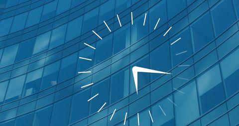 Clock Overlay on Modern Glass Building Reflection - Download Free Stock Images Pikwizard.com
