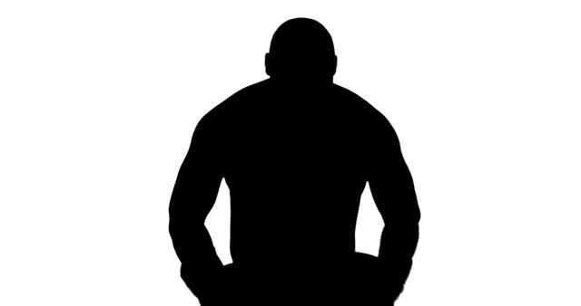 Muscular Silhouette of Man Facing Forward on White Background - Download Free Stock Images Pikwizard.com