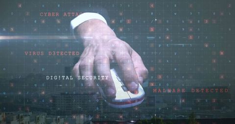 Hand Using Computer Mouse in Cybersecurity Digital Security Concept - Download Free Stock Images Pikwizard.com