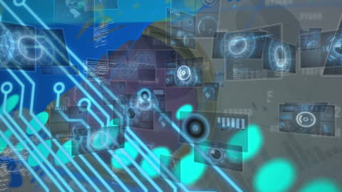 Futuristic Digital Interface with Smartphone Usage