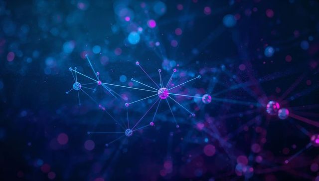 Futuristic Network with Glowing Nodes and Connected Edges