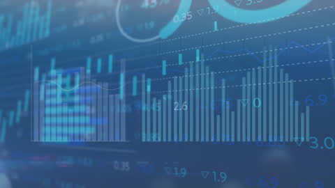 Abstract Financial Charts and Virus Illustrations