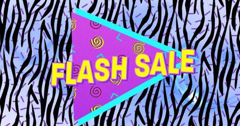 Dynamic Flash Sale Design with Zebra Pattern and Vibrant Colors